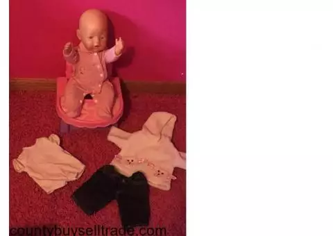 Baby Born doll and stole