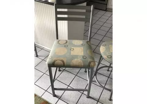 Three Kitchen Chairs & Stool